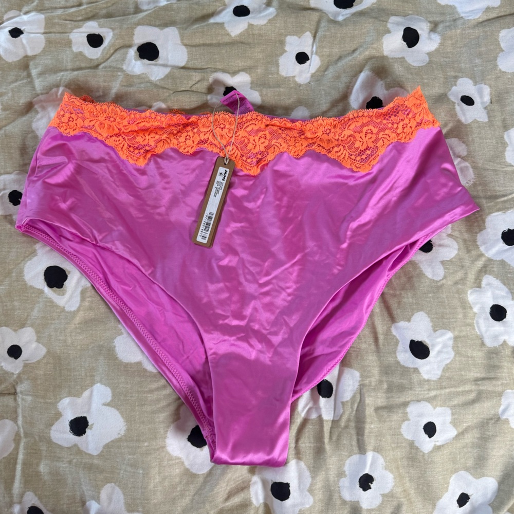 SKIMS Pink and Orange Swim Bottom